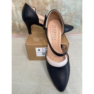 Journee Collection Tillis Women Navy Blue Pointed Toe Stiletto Heel Pumps Size 8